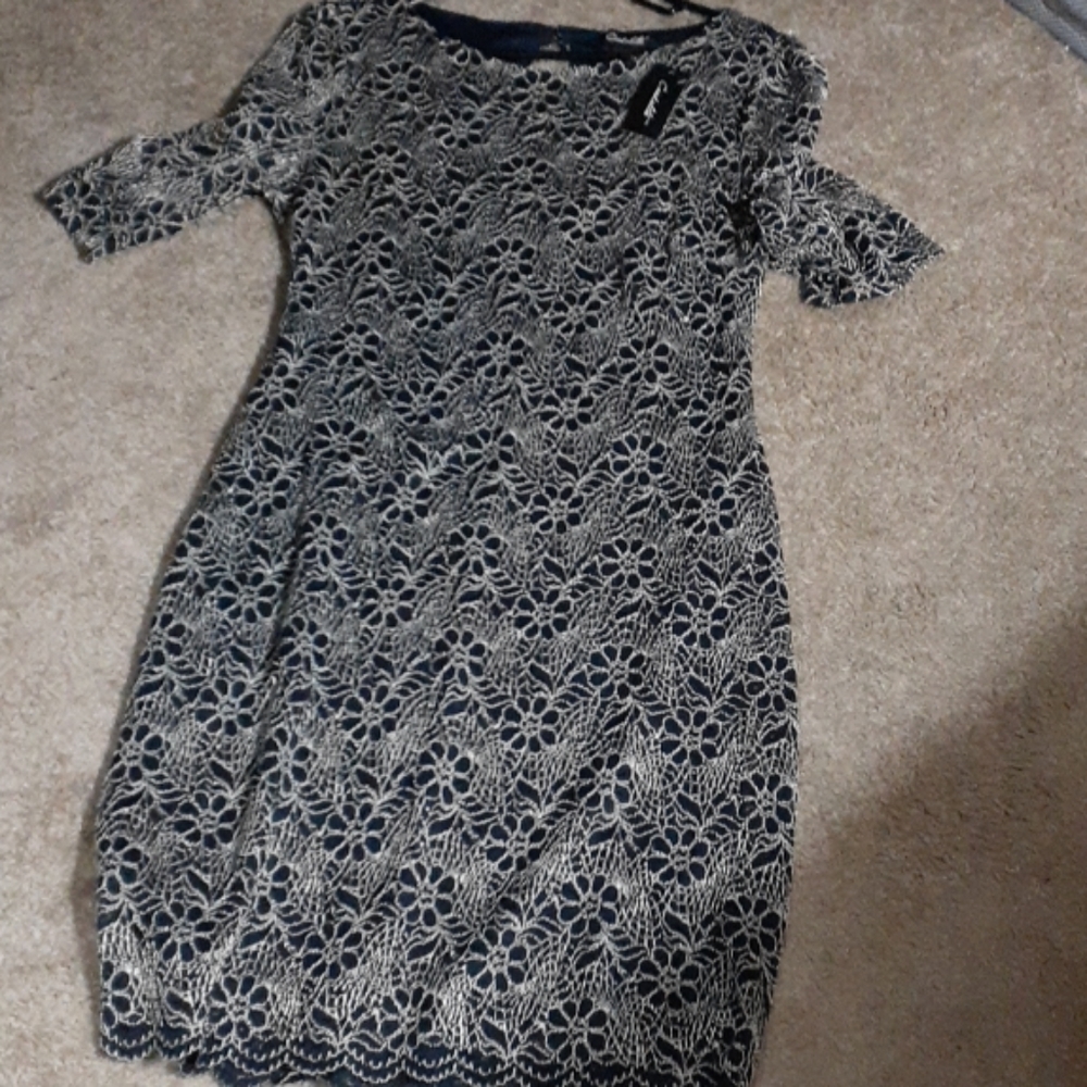 New lace over Navy dress